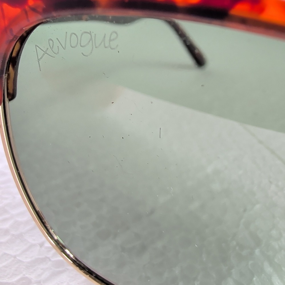 Aevogue Tortoiseshell Square Sunglasses Unisex Brown Orange Gold Tone Sunnies - Picture 4 of 6